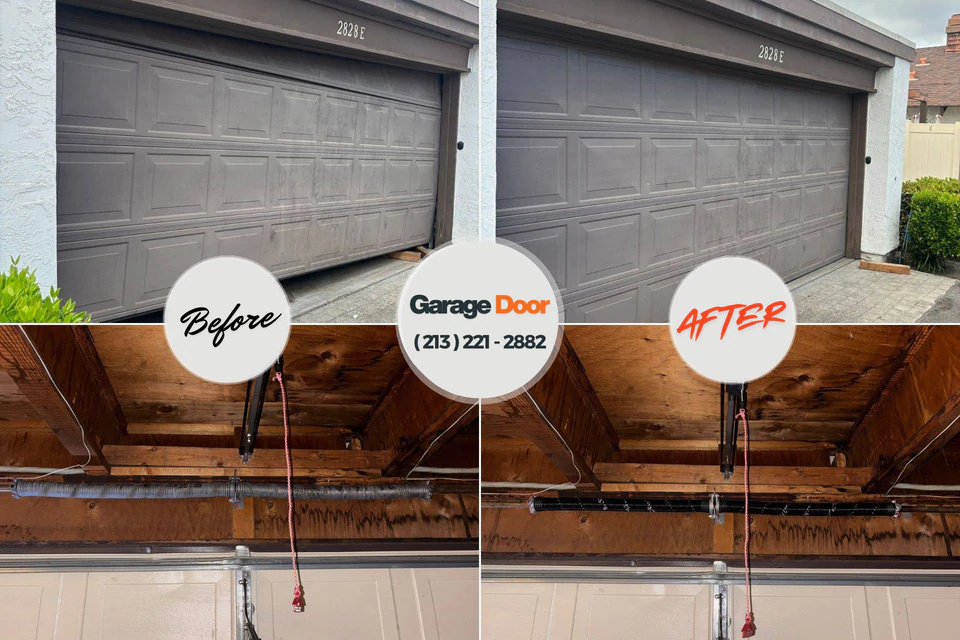 Before and after: garage door repair Goodlettsville, TN